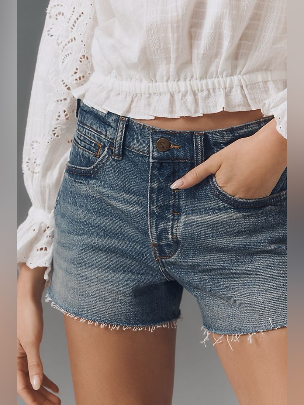 Pilcro Devon Button Fly Denim Cutoff Shorts Light Wash Size 25